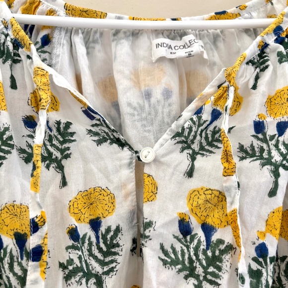 Emerson Fry LUCY BLOUSE BIG MARIGOLDS WHITE ORGANIC India collection Size M - Picture 12 of 15